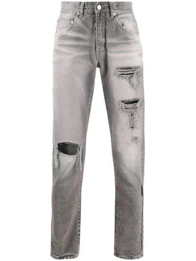 Off-white Slim Cotton Denim Jeans In Grey