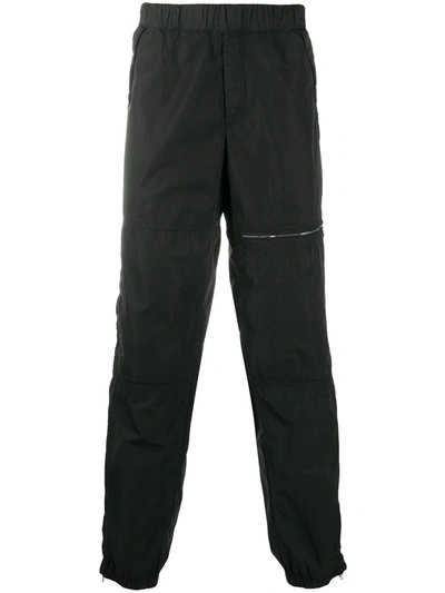 Moncler Long Nylon Trousers In Black