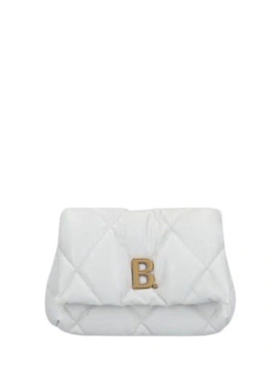 Balenciaga Touch White Quilted Leather Clutch
