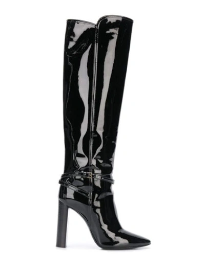 Saint Laurent 76 Boots In Patent Leather In Black
