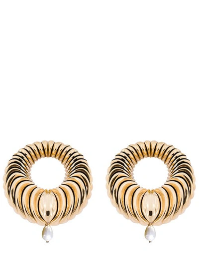 Acchitto Aequor Weaves Pearl Earrings In Gold