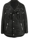 Balmain Hooded Logo Windbreaker Jacket In Black