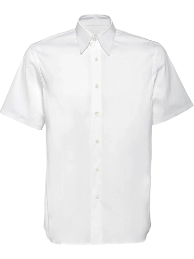 Prada Short-sleeved Cotton Shirt In White