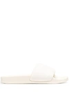 Heron Preston Off-white Logo Debossed Slides In White