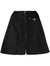 Prada Black Gabardine Re-nylon A-line Skirt In Black