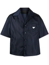 PRADA NAVY LOOSE-FIT BOWLING SHIRT