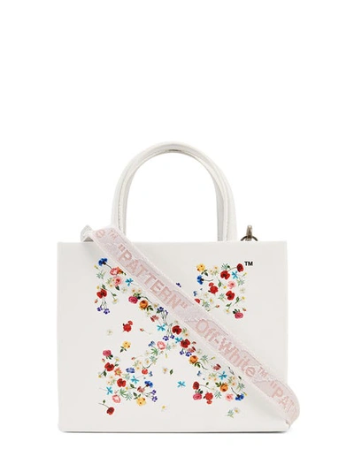 Off-white Floral Arrows-motif Tote Bag In White
