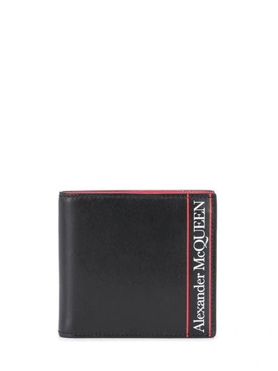 Alexander Mcqueen Logo Print Billfold Wallet In Black