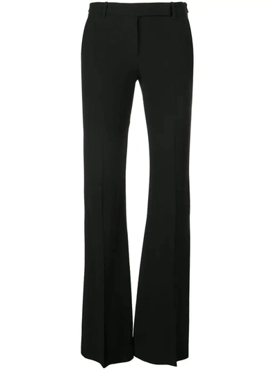 Alexander Mcqueen Ankle-slit Cigarette Trousers In Black