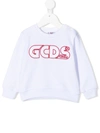 Gcds Logo-embroidered Cotton Sweatshirt In White