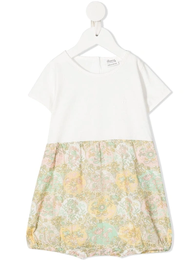 Bonpoint Babies' Floral Panel Playsuit In 白色