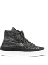 STONE ISLAND ABSTRACT-PRINT HIGH-TOP SNEAKERS