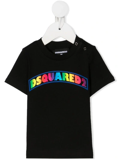 Dsquared2 Babies' Newborn Black D2kids Coloured T-shirt In 黑色
