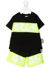 GCDS LOGO-PRINT TWO-TONE TRACKSUIT SET