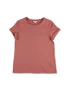 CHLOÉ ANTIQUE PINK T-SHIRT WITH LOGO