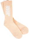 STADIUM GOODS LOGO "ROSE PINK" CREW SOCKS