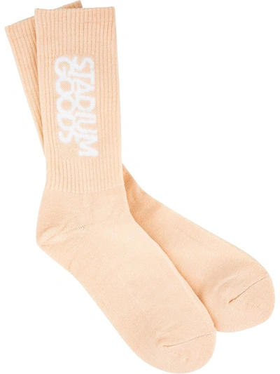 Stadium Goods Logo-print Crew Socks In Pink