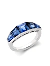 Pragnell 18kt White Gold Carre Cut Sapphire Ring In Silver