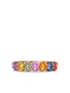 PRAGNELL 18KT ROSE GOLD SAPPHIRE RAINBOW RING