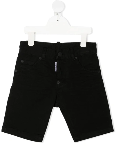 Dsquared2 Kids' Classic Denim Shorts In Black