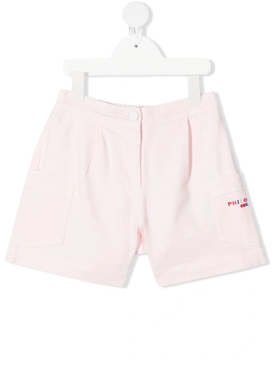 Philosophy Di Lorenzo Serafini Kids' Mid-rise Patch-pocket Shorts In Pink