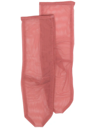 Simone Wild Net Ankle Socks In Red