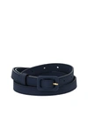 AGNONA TON-ON-TONE BUCKLE BELT IN BLUE