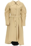 A.W.A.K.E. TRENCH COAT WITH PLEATED INSERT,PSS21 C05 CO12 BEIGE