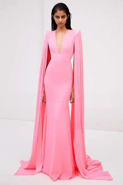 Alex Perry Kendall Satin-crepe Gown In Pink