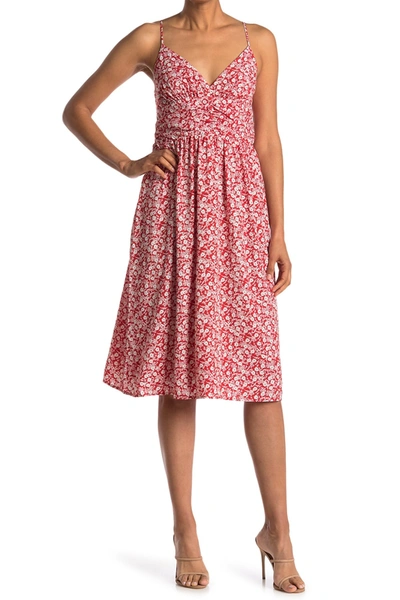 19 Cooper Floral Spaghetti Strap Dress In Red Floral