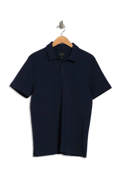 14th & Union Solid Interlock Polo In Navy Blazer