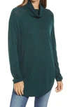 Caslon Turtleneck Tunic Sweater In Green Ponderosa
