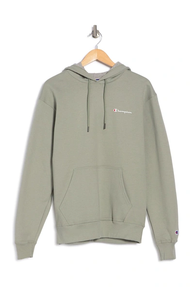 Champion Powerblend Graphic Hoodie In Ecology Green