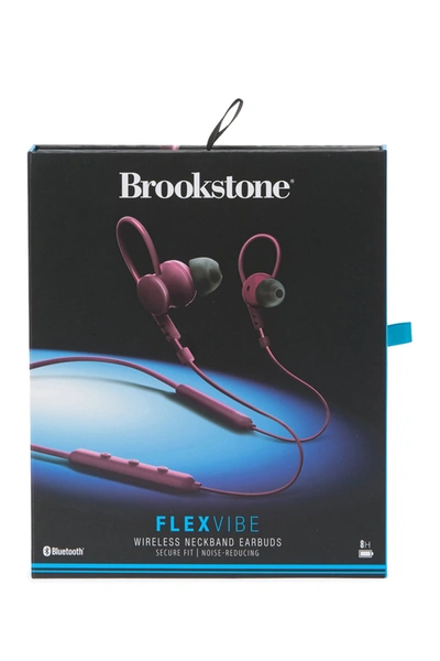 Brookstone Wrap-around Neck Band Earbuds In Wine