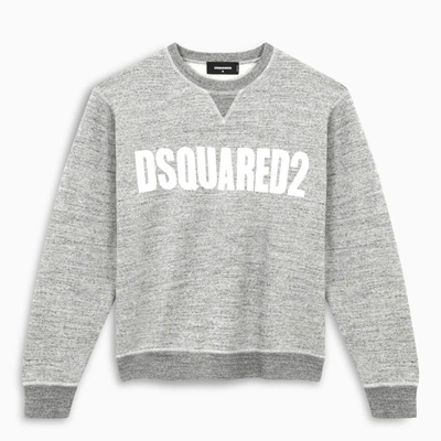 Dsquared2 Cotton Crew-neck Sweatshirt With Logo In Grey
