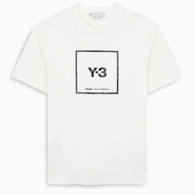 Y-3 Logo-print Short-sleeve T-shirt In White,grey
