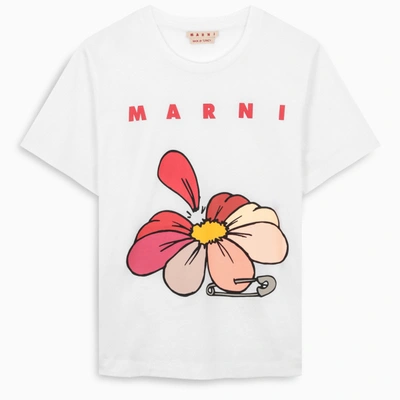 Marni Printed Short-sleeved T-shirt In White