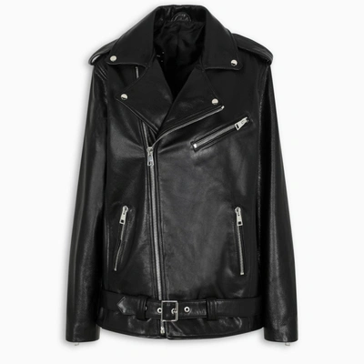 Manokhi Black Dad's Leather Jacket