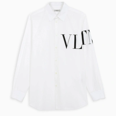 Valentino White Shirt With Black Vltn Logo
