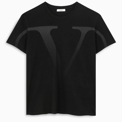 Valentino Black T-shirt With Tone On Tone V