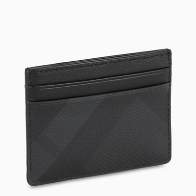 Burberry Tone-on-tone Checked Credit Card Holder In Grey