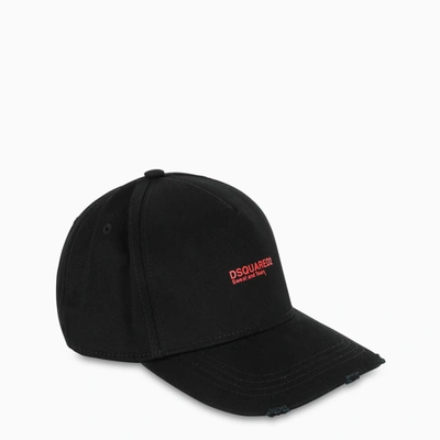Dsquared2 Black Baseball Cap With Red Logo
