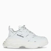 Balenciaga White Allover Logo Triple S Sneakers In White
