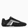 Prada Stylish Sneakers With Metallic Accents And Rubber Sole In Black