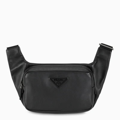 Prada Black Leather Cross-body Bag With Pouch