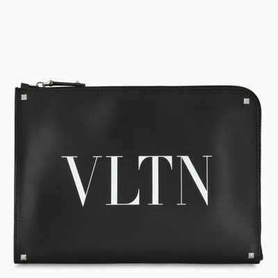 Valentino Garavani Black Leather Briefcase