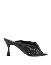 Balenciaga Drapy Knot-front Leather Mules In Black