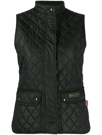 Belstaff Diamond-quilted Fitted Gilet In Black