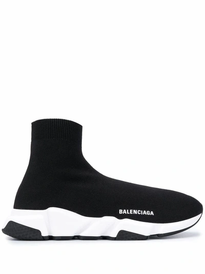 Balenciaga Black Polyester Hi Top Sneakers