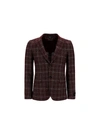 Z ZEGNA Z ZEGNA MEN'S BURGUNDY OTHER MATERIALS BLAZER,9747101V9LG08 52